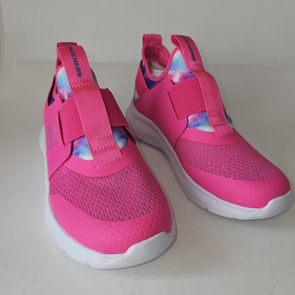 Skechers Kids Skech Fast Girls Hot Pink Pull-on Low Top Mesh Sneakers Size 4